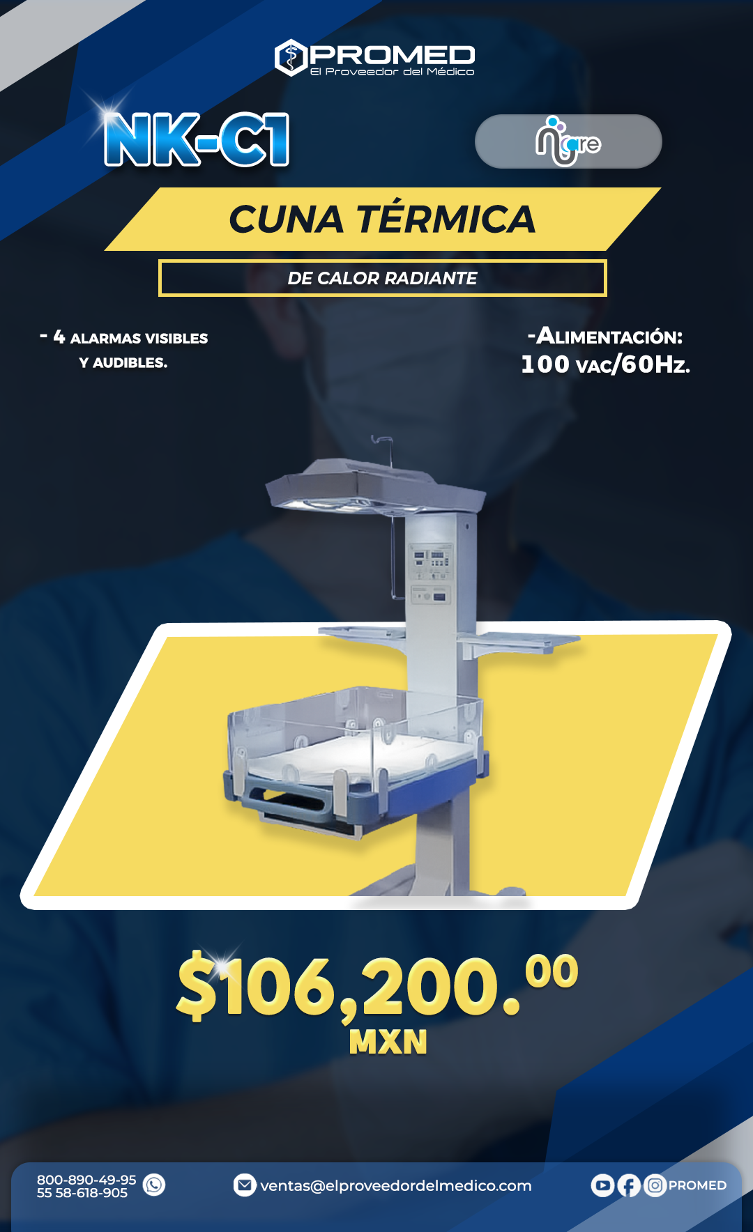 Equipo médico moderno en quirófano