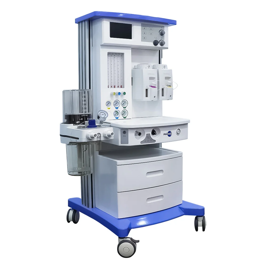 Máquina de anestesia PRZ-X6 2 Lado derecho de la máquina de anestesia PRZ-X6 con componentes visibles.